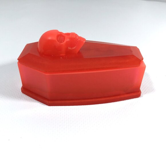 Glow In The Dark Skull Coffin Stash Jar with Lid Red Resin - Picture 5 of 11